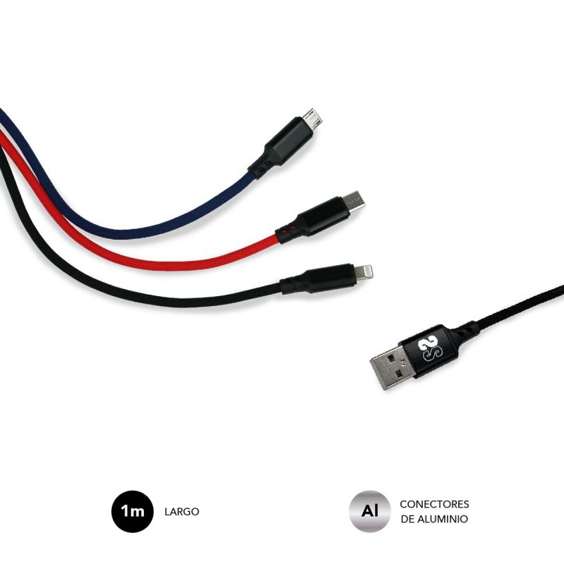 ✅ PREMIUM CABLE 3EN1 (2.4A) Micro USB+Type C+LIGHTNING