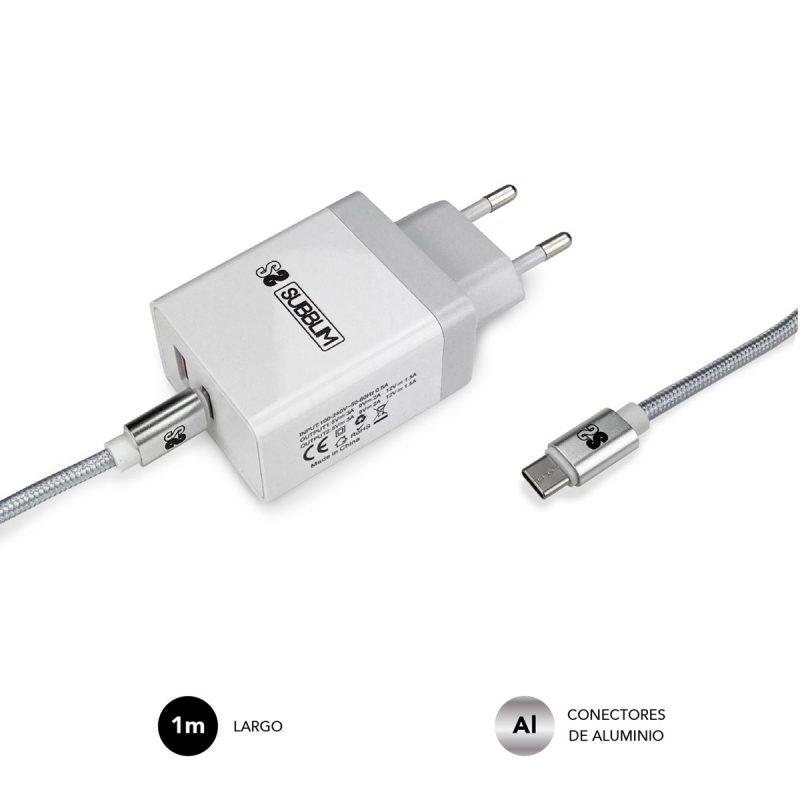 ✅ SMART CHARGER PD18W+2.4A + C TO C CABLE White