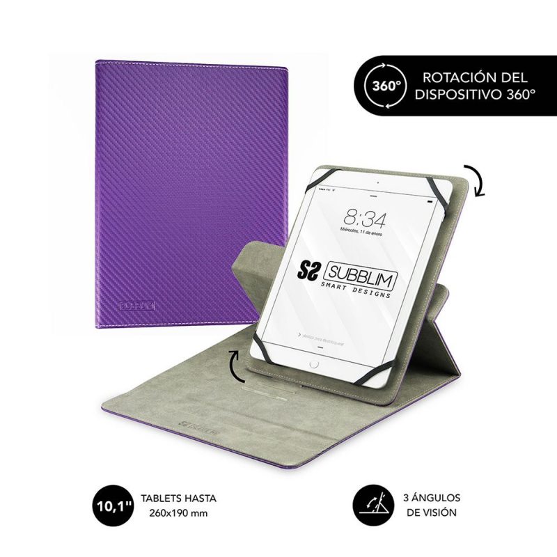 ✅ FUNDA TABLET UNIVERSAL ROTATE 360 EXECUTIVE CASE 9,6″-11″ Purple