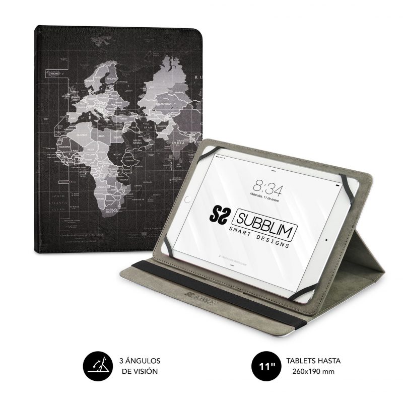 ✅ Funda Tablet Universal Trendy Case World Map 9,6″-11″